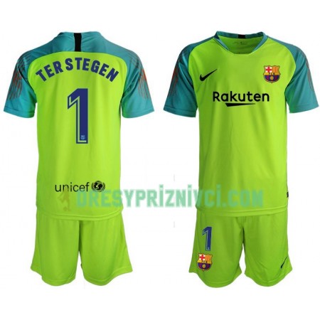 Fotbalový Komplet FC Barcelona TER STEGEN 1 Brankářské Dětské Domácí 2019-2020 Krátký Rukáv (+ trenýrky)